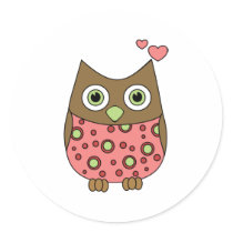 Owl WIth Love stickers by candystore Owl WIth Love stickers