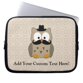 Owl with Mustache and Hat Computer Sleeve