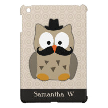 Owl with Mustache and Hat iPad Mini Case