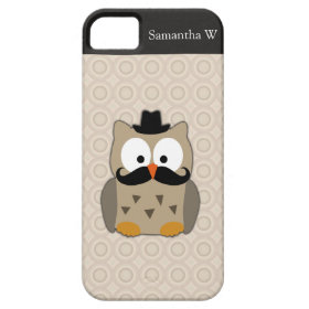 Owl with Mustache and Hat iPhone 5 Cases