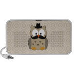Owl with Mustache and Hat Notebook Speakers