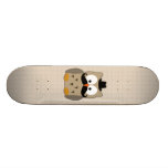 Owl with Mustache and Hat Skate Board Decks