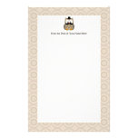 Owl with Mustache and Hat Stationery