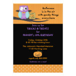Owl with Skull Eyepatch Halloween Birthday Personalized Invitations