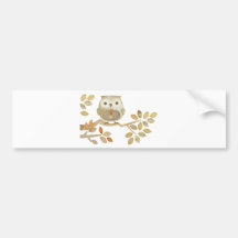 Owl with Tie in Tree Bumper Sticker