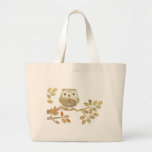 Owl with Tie in Tree Canvas Bag