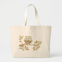 Owl with Tie in Tree Canvas Bag