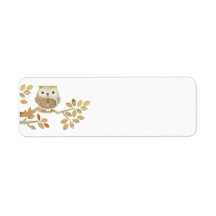 Owl with Tie in Tree Label