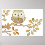 Owl with Tie in Tree Poster