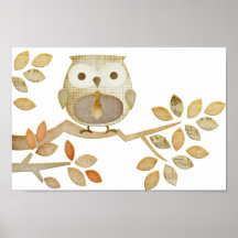 Owl with Tie in Tree Poster