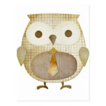 Owl With Tie Postcard postcards