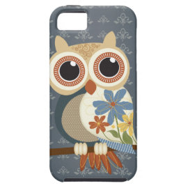 Owl with Vintage Flowers iPhone 5 iPhone 5 Cases