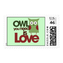 Owl you need is love postage stamp