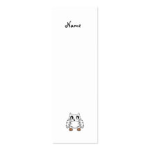 Owl zebra in white and gray business card