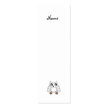 Owl zebra in white business cards