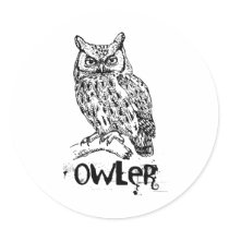 Owler Round Sticker
