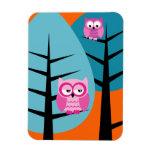 owls 1 Premium Magnet