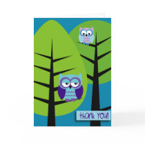 owls 2 thank you Card cards