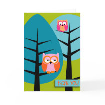 owls 4 thank you Card cards