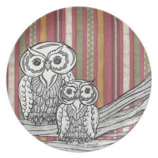 Owls 6 Plate plate