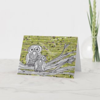 Owls and Butterflies 2 Card card