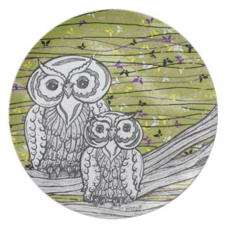 Owls and Butterflies 2 Plate plate