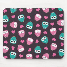 Owls and Hearts Mousepad