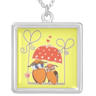 Owls and Hearts necklace