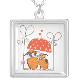 Owls and Hearts necklace