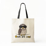 Owls are cool! tote bags