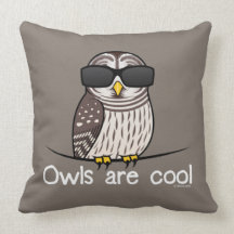 Owls are cool pillow