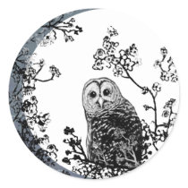 Owls Birds Nature Wildlife Moon Stickers