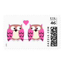 Owls-Cute couple Stamp