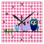 Owls Family Wall Clock