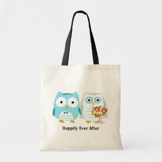 Owls Getting Married - Cute Bride and Groom Tote Bag