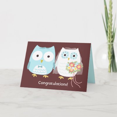 Owls Happily Ever After, Wedding Congratulations Greeting Card