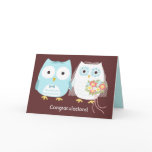 Owls Happily Ever After, Wedding Congratulations Greeting Card