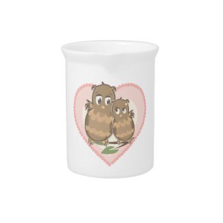 Owls Hearts Love pitcher
