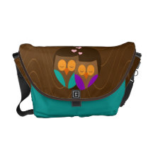 Owls in a Nest Messenger Bag