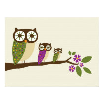 owls in a row canvas posters
