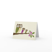 owls in a row greeting card