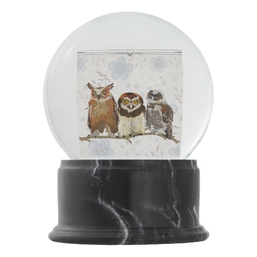 Owls In A Row Snow Globe Snow Globes Zazzle