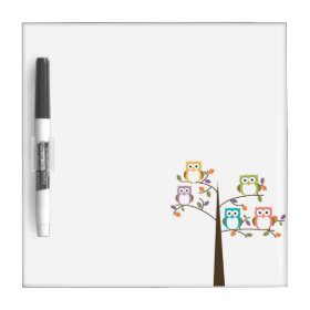 Owls in a Tree Dry Erase Whiteboards