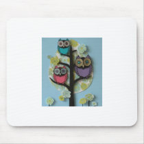 owls in a tree mouse pad