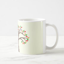 Owls in a tree mug