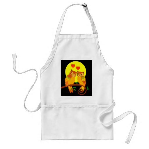 Owls in love apron