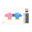 Owls in Love postage