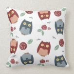 Owls in Red and Blue pillows