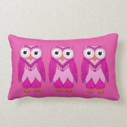 Owls Pillow: Magenta Owls