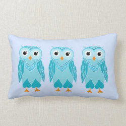 Owls Pillow: Teal Owls